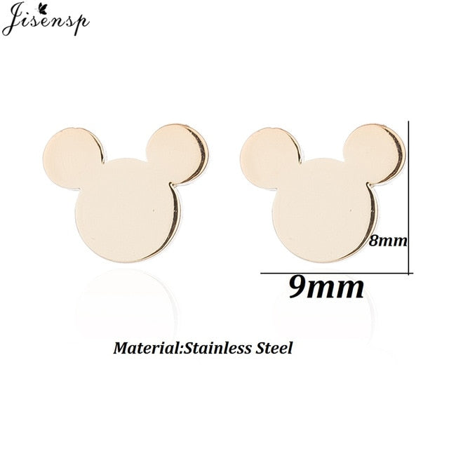 Jisensp Stainless Steel Mickey Bracelets for Women Everyday Jewelry World Map Charm Bracelet Heart Bracelet Femme Wedding Gift