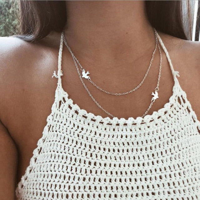 Boho Gold Color Star Pendant necklace For Girl chain necklaces for women  Kolye Bijoux Collares Mujer gargantilha Collier Femme