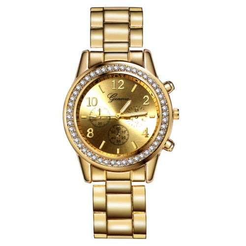 Women's Watches Geneva Classic Luxury Rhinestone Watch Women Watches Ladies Fashion Gold Watch Clock Reloj Mujer Montre Femme