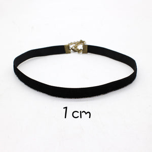 2019 Fashion Black Velvet Choker Necklace 90's plain Ribbon Gothic round Burlesque rope chain Statement Jewelry Retro for Women