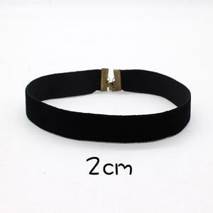 2019 Fashion Black Velvet Choker Necklace 90's plain Ribbon Gothic round Burlesque rope chain Statement Jewelry Retro for Women