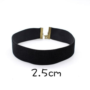 2019 Fashion Black Velvet Choker Necklace 90's plain Ribbon Gothic round Burlesque rope chain Statement Jewelry Retro for Women