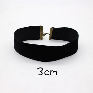 2019 Fashion Black Velvet Choker Necklace 90's plain Ribbon Gothic round Burlesque rope chain Statement Jewelry Retro for Women