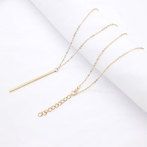 Simple long Stick Pendant Necklaces metal long Chain strip choker collana Kolye Bijoux Collares Mujer gargantilha Collier Femme