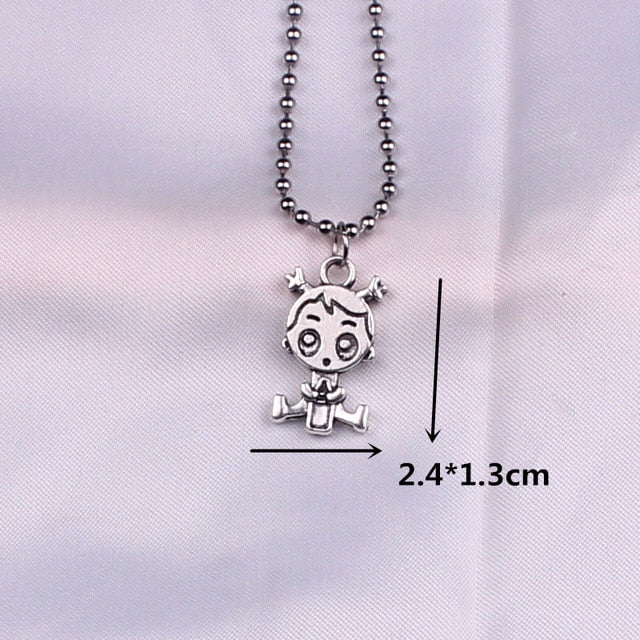 stainless steel beads chains cute rabbit Alien leaf dollars angel necklaces men punk vintage bear necklace women unisex gifts