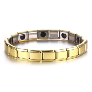 New 4 Color Blue Stainless Steel Chains Health Energy Balance Germanium Magnetic Bracelet For Men Male Bracelets Femme Jewelry