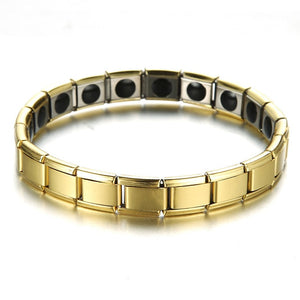 New 4 Color Blue Stainless Steel Chains Health Energy Balance Germanium Magnetic Bracelet For Men Male Bracelets Femme Jewelry