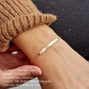 eManco DIY Name custom Stainless steel Bracelets for women initial personalized Multilayer Bracelet Best friend Bracelet Jewelry