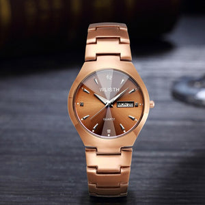 WLISTH Couple Watch Women Men Luxury Crystal Quartz Wrist Watches Lovers Clock Week Date Rose Gold Montre Femme Relogio Feminino