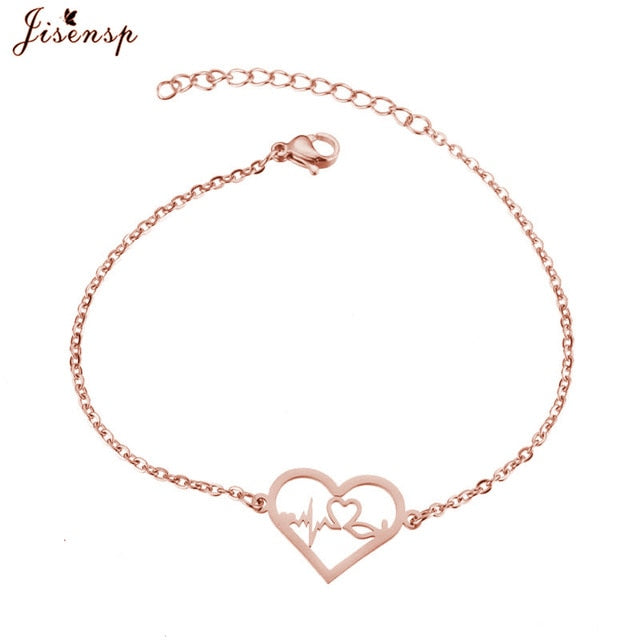 Jisensp Elephant Butterfly Bracelets Bangles Animal Chain Link Bracelet Female Stainless Steel Bracelets for Women Accessories