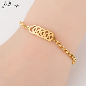 Jisensp Elephant Butterfly Bracelets Bangles Animal Chain Link Bracelet Female Stainless Steel Bracelets for Women Accessories