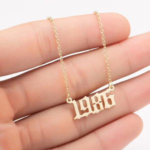 Women Personalized Necklace Special Date Year Number Necklace  girl1994 1995 1996 1997 1998 1999 from 1980 to 2002 chain Jewelry