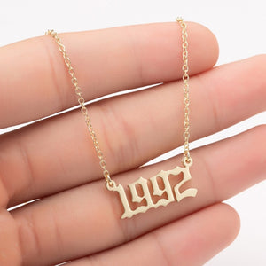 Women Personalized Necklace Special Date Year Number Necklace  girl1994 1995 1996 1997 1998 1999 from 1980 to 2002 chain Jewelry