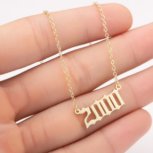 Women Personalized Necklace Special Date Year Number Necklace  girl1994 1995 1996 1997 1998 1999 from 1980 to 2002 chain Jewelry