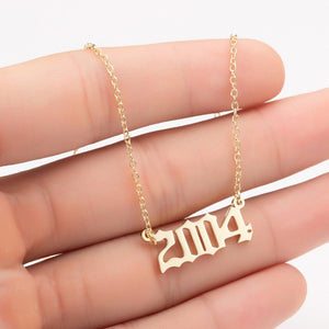 Women Personalized Necklace Special Date Year Number Necklace  girl1994 1995 1996 1997 1998 1999 from 1980 to 2002 chain Jewelry