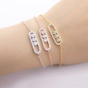 Stainless Steel Bracelet Femme Acier Inoxydable Charms 1& 3 Bead Geometric Gold Bracelets For Women Hand Bracelet Jewelry