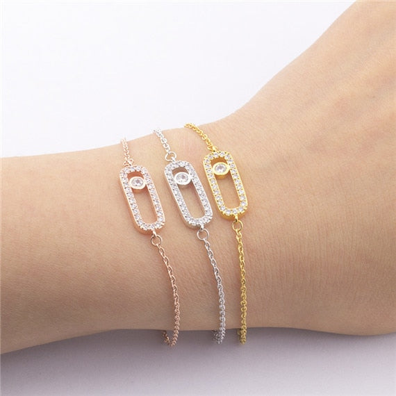 Stainless Steel Bracelet Femme Acier Inoxydable Charms 1& 3 Bead Geometric Gold Bracelets For Women Hand Bracelet Jewelry