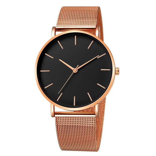 Fashion Reloj Mujer Quartz Watch Simple Montre Femme Women Mesh Stainless Steel Bracelet Casual Wrist Watch Metal Hours Relogio