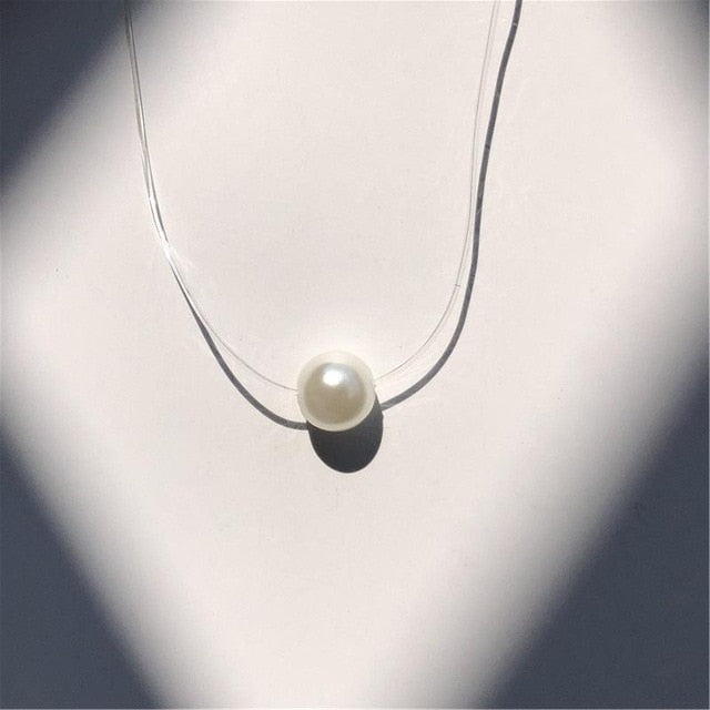 Fashion Shiny Crystal Necklace Zircon Pendant Transparent Fishing Line Invisible Ladies Necklace Jewelry Clavicle Chain Chocker