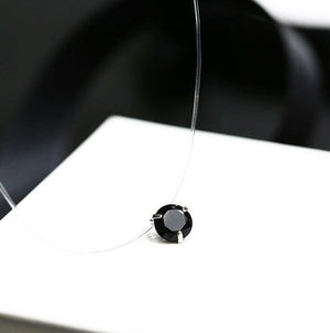 Fashion Shiny Crystal Necklace Zircon Pendant Transparent Fishing Line Invisible Ladies Necklace Jewelry Clavicle Chain Chocker