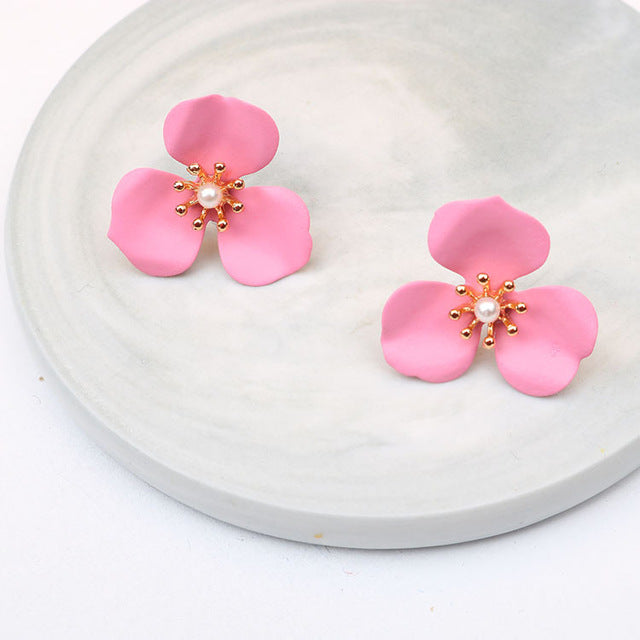 Boho Cute Flower Earrings for Women Korean Jewelry Kids Girls Gifts Fashion Stud Earring Boucles D'oreilles Aretes De Mujer 2019