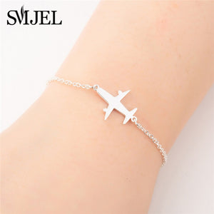 SMJEL Stainless Steel Mickey Bracelets for Women Everyday Jewelry Cute Geometric Charm Bracelet Wave Bracelet Femme Wedding Gift