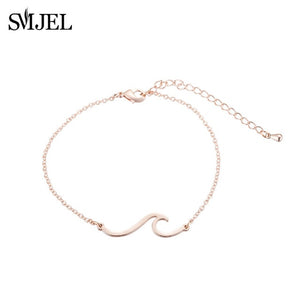 SMJEL Stainless Steel Mickey Bracelets for Women Everyday Jewelry Cute Geometric Charm Bracelet Wave Bracelet Femme Wedding Gift