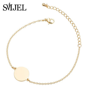 SMJEL Stainless Steel Mickey Bracelets for Women Everyday Jewelry Cute Geometric Charm Bracelet Wave Bracelet Femme Wedding Gift