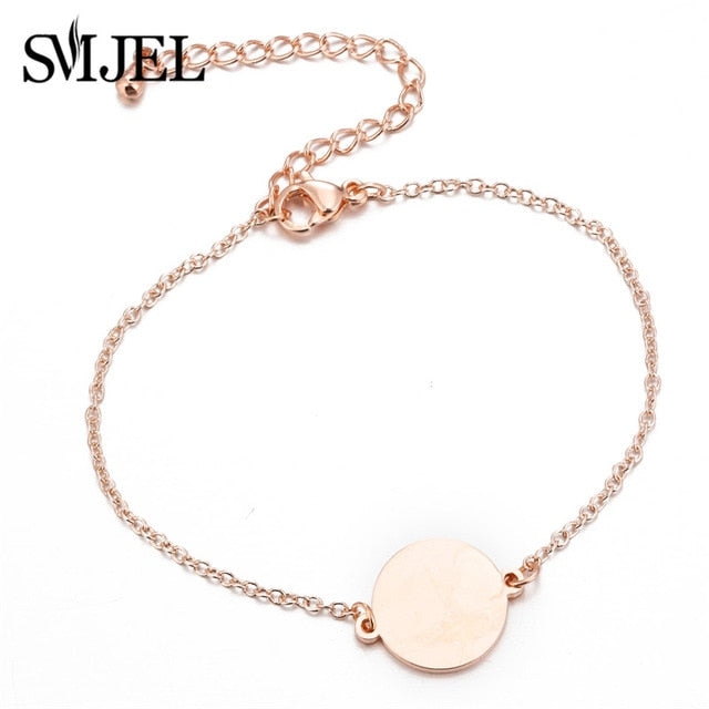 SMJEL Stainless Steel Mickey Bracelets for Women Everyday Jewelry Cute Geometric Charm Bracelet Wave Bracelet Femme Wedding Gift