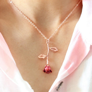 2019 Statement Alloy Rose Pendant Necklace 4 Color Women Jewelry Accessories Gold Chain Necklace for Women Memorial Day Gift