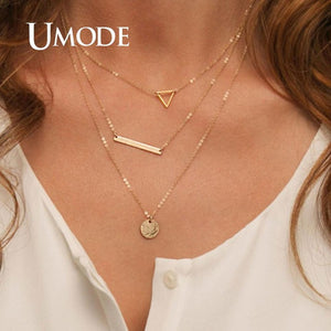 UMODE Simple Necklaces for Women Girls Chocker Layered Necklaces Moon Star Pendant Party Gifts Fashion Jewelry Vsco Things