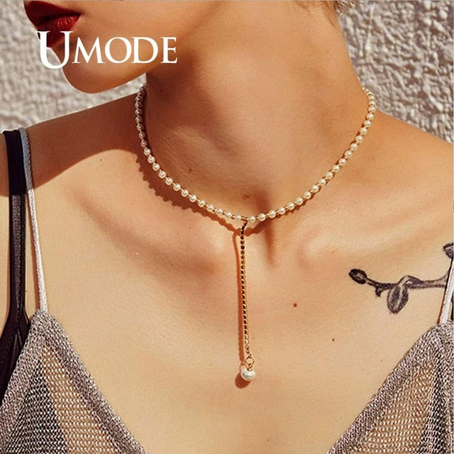 UMODE Simple Necklaces for Women Girls Chocker Layered Necklaces Moon Star Pendant Party Gifts Fashion Jewelry Vsco Things