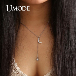 UMODE Simple Necklaces for Women Girls Chocker Layered Necklaces Moon Star Pendant Party Gifts Fashion Jewelry Vsco Things