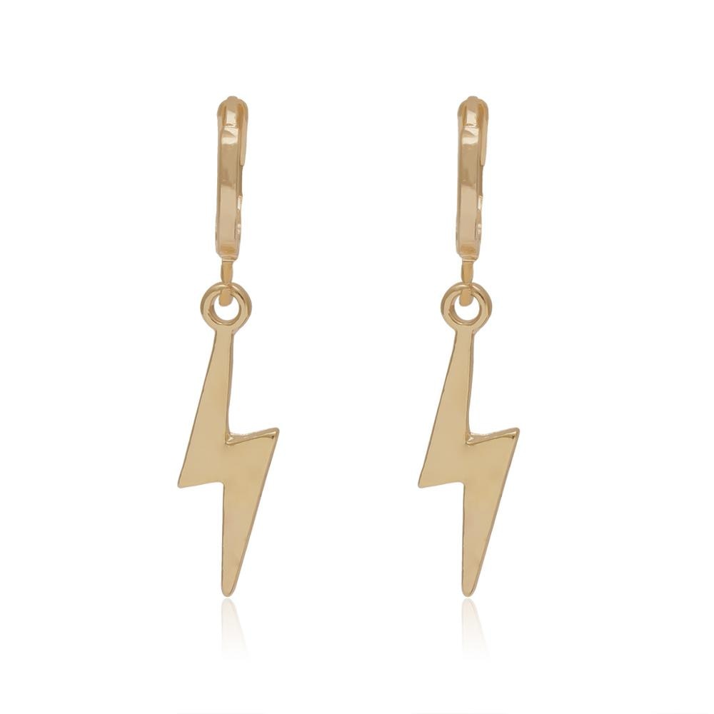 lightning chain stud earrings metal studs boucle d'oreille