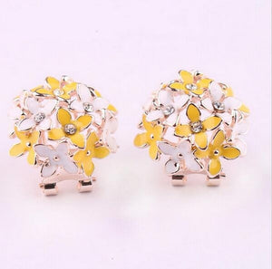 Stud Earrings for Women Female 2019 Boucle d'oreille Crystal Flower Clover Earring Gold Bijoux Jewelry Brincos Mujer