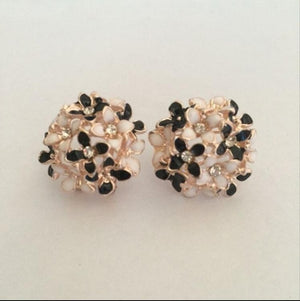 Stud Earrings for Women Female 2019 Boucle d'oreille Crystal Flower Clover Earring Gold Bijoux Jewelry Brincos Mujer