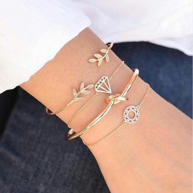 30 Styles Bohemian Bracelet Set For women Shell Star Map lotus pineapple Heart Natural stone Beads chains Bangle Boho Jewelry