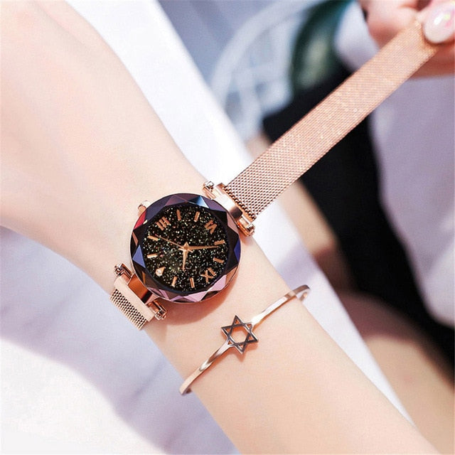 Ladies Watch Women Watch Magnetic Starry Sky Clock Quartz Wristwatch Women Watches reloj mujer relogio feminino Free Shipping