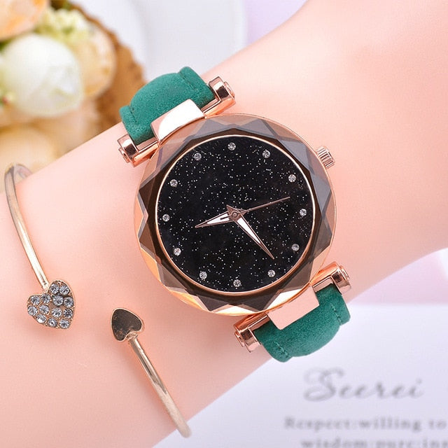 Fashion Starry Sky Women Watches Top Sale Leather Ladies Bracelet Watch Quartz Wristwatches Casual Female Clock Relogio Feminino