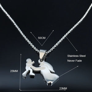 Fashion Mom and Daughter Stainless Steel Chain Necklace Silver Color Necklaces Pendants Jewelry moda mujer 2019 N19034