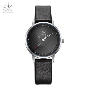 Shengke Fashion Lovers Couple Watches Leather Strap Women Wristwatch Man Watch Japanese Quartz Relogio Saat Reloj Montre Gift