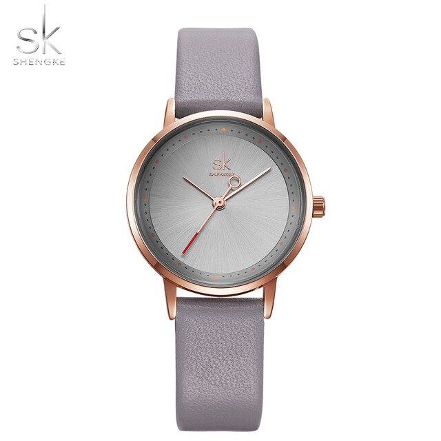 Shengke Fashion Lovers Couple Watches Leather Strap Women Wristwatch Man Watch Japanese Quartz Relogio Saat Reloj Montre Gift