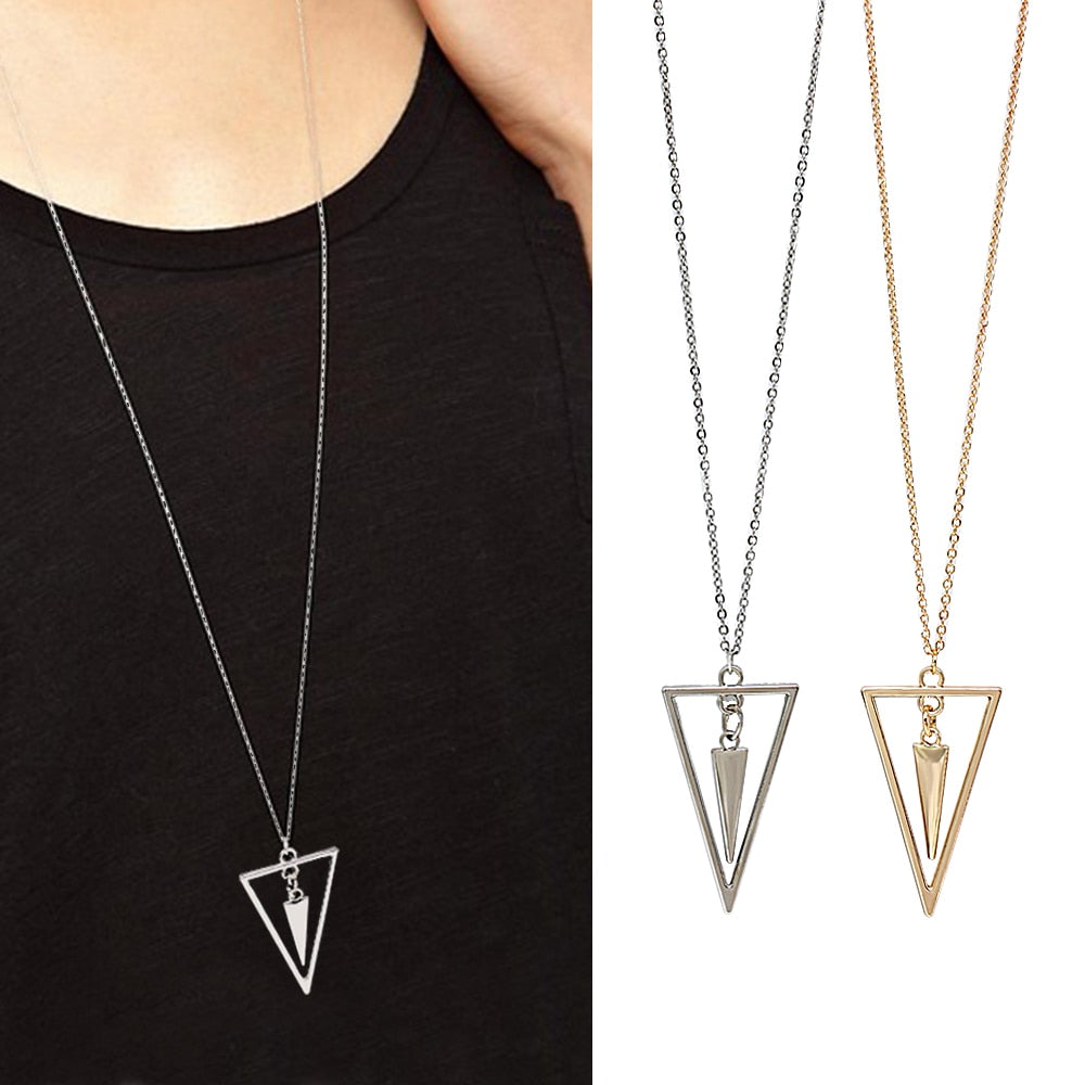 NEW Simple geometric pendant Necklaces winter Necklaces Long Sweater Chain Jewelry choker for Women Chocker collier femme Collar