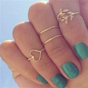 15 Pcs/set Women Fashion Rings Hearts Fatima Hands Virgin Mary Cross Leaf Hollow Geometric Crystal Ring Set Wedding Jewelry