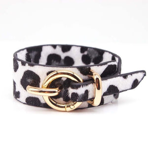 D&D Fashion Leopard Charm Leather Bracelets For Women Simple All-Match OL V Word Wide Cuff Bracelet Femme 2019 New Hand Jewelry