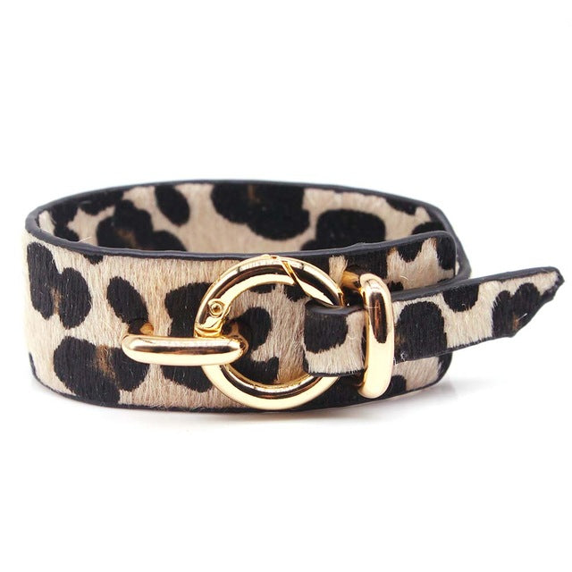 D&D Fashion Leopard Charm Leather Bracelets For Women Simple All-Match OL V Word Wide Cuff Bracelet Femme 2019 New Hand Jewelry