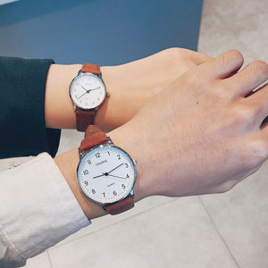 couple watch fashion casual men wmen quartz wristwatches leather simple style male female clock ulzzang montre femme 2018 xfcs