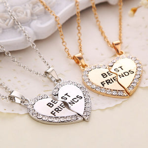 Best Friends Necklace 2 Parts Charming Splice Broken Heart Letter Pendant Forever Silver And Gold Friendship Jewelry Wholesale