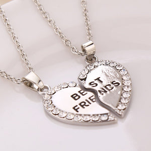 Best Friends Necklace 2 Parts Charming Splice Broken Heart Letter Pendant Forever Silver And Gold Friendship Jewelry Wholesale