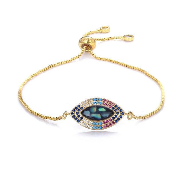 Women's cz rainbow gold bracelets bangles devil's eye bracelet zircons colorful rainbow bracelet femme jewelry accessories gift